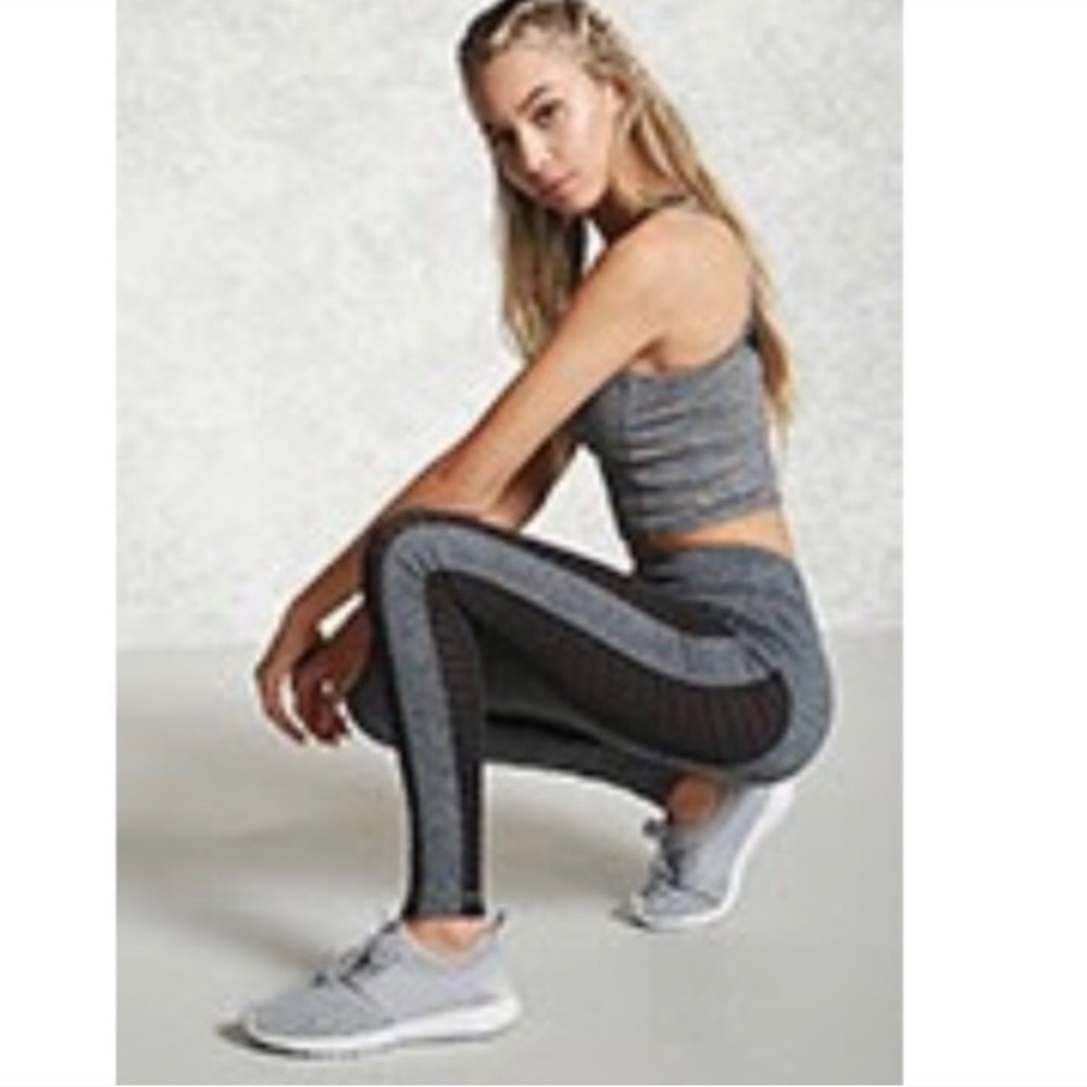 Forever 21 Grey Black cut outs Leggings New, Small